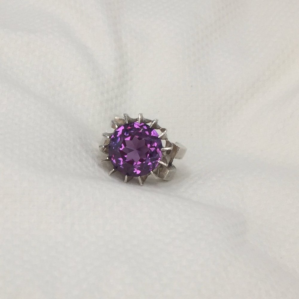 Handcrafted Gothic Color-Changing Sapphire Ring - Sz 5 - Over 6cts - Steam Punk!